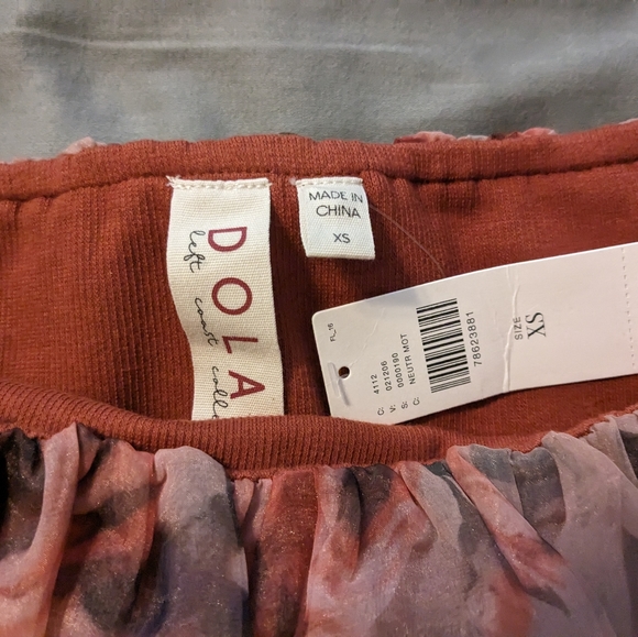 Anthropologie off the shoulder chiffon sleeves top xs nwt - Picture 2 of 4